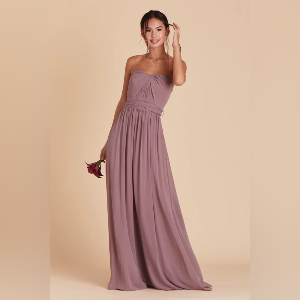 Birdy Grey Strapless Mauve Chiffon Gown - Picture 4 of 10